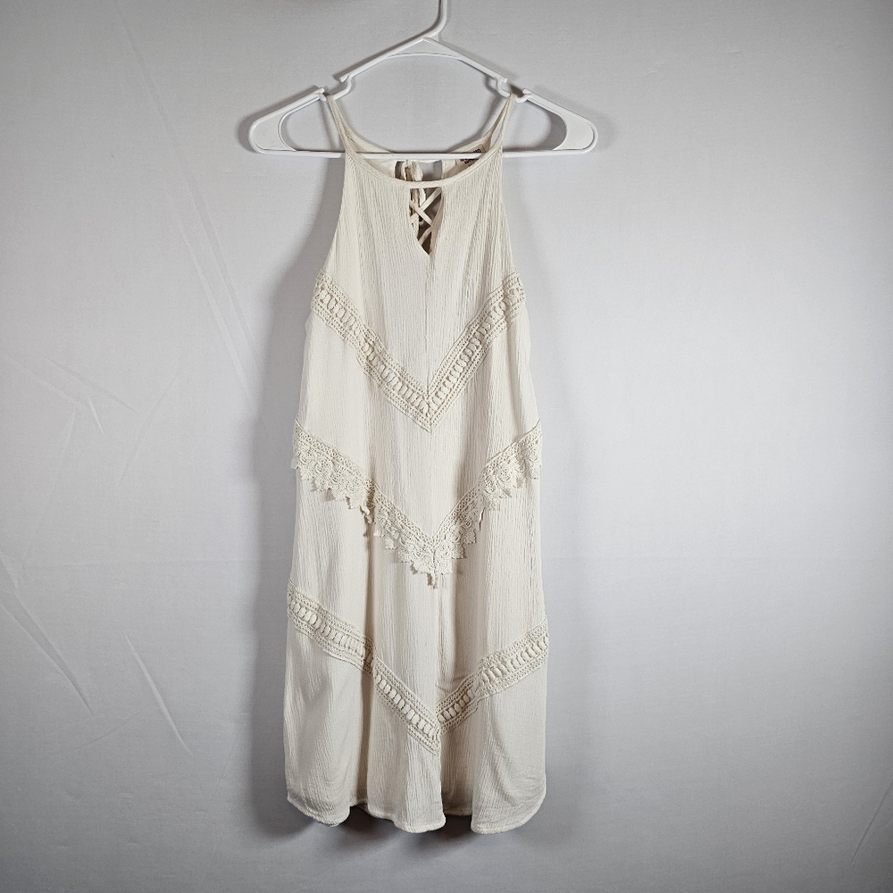 Mossimo Supply Co. Cream Lace Mini Dress Or Tunic Top Lagenlook Size Small. Lace